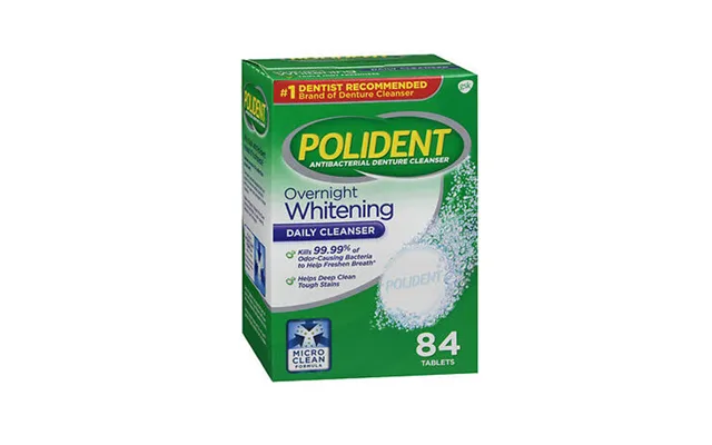 Polident - Overnight Whitening Antibacterial Denture Cleanser