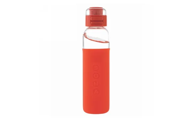 Soma - Glass Water Bottle W Sport Cap V2 Coral