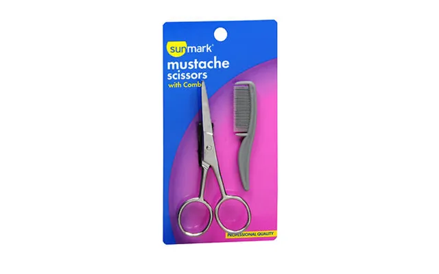 Sunmark - Mustache Scissors With Comb