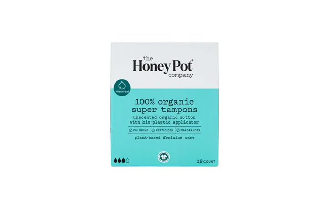 The Honey Pot - Super 100% Organically Grown Cotton Bpa Free Plastic Applicator Tampons