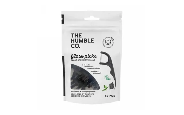 The Humble Co - Dental Floss Picks Charcoal