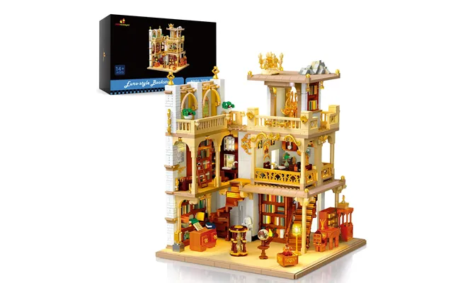 Euro-style Bookstore Building Sets With Led Light 30126 3028 Pcs