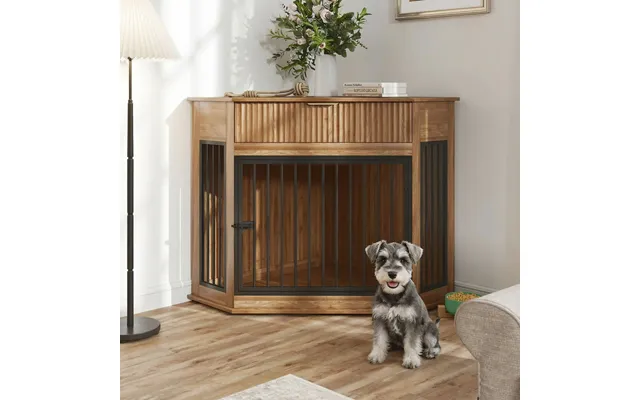 Jugbow Corner Dog Crate Furniture Walnut