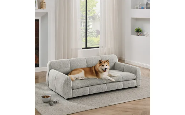 Jugbow Large Linen Dog Sofa Bed Beige