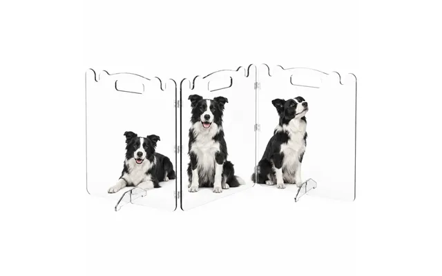 Jugbow Pet Furniture Clear Acrylic Dog Gate Foldable Freestanding Safety Barrier - 120 W X 24 H
