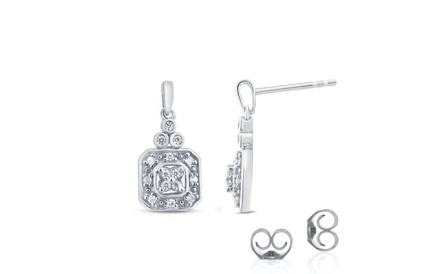 Art Deco Inspired Lab Grown Diamond Earrings White Gold 1 4 Ct