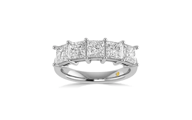 Azura Lab Grown Five Stone Diamond Ring 18k White Gold 2 1 2 Ct