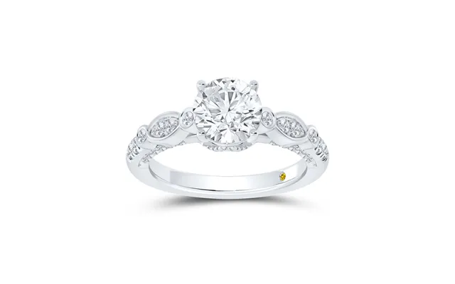 Cryst Illusion Marquise Round Lab Grown Diamond Engagement Ring 10k White Gold 2 1 2 Ct