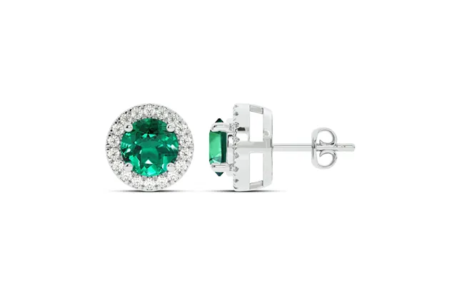Dainty Lab Grown Diamond Dynasty Halo Earrings 10k White Gold 1 6 Ct