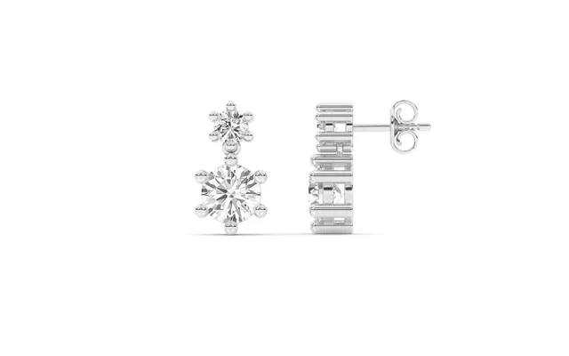 Duo Drop Lab Grown Diamond Earrings 14k White Gold 1 3 8 Ct. Tw