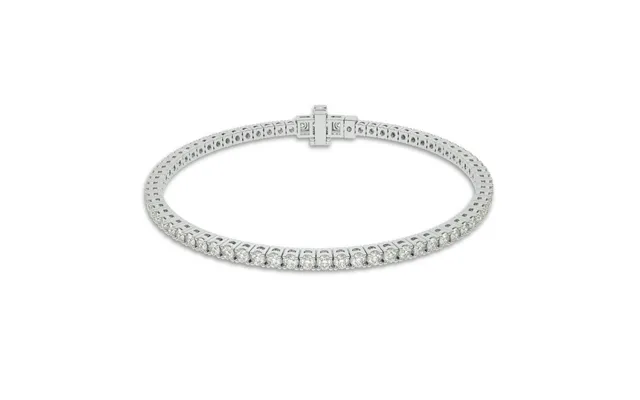 Essential Four Prong Lab Grown Diamond Tennis Bracelet 10k White Gold 2 Ct