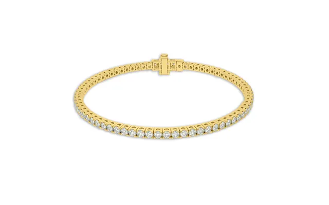 Essential Four Prong Lab Grown Diamond Tennis Bracelet 10k Yellow Gold 9 Ct