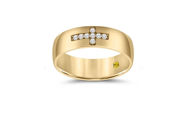 Faith Lab Grown Diamond Cross Ring 14k Yellow Gold 1 6 Ct. Tw