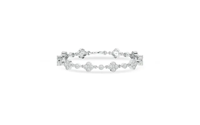 Four Leaf Clover Inspired Lab Grown Diamond Bracelet 14k White Gold 2