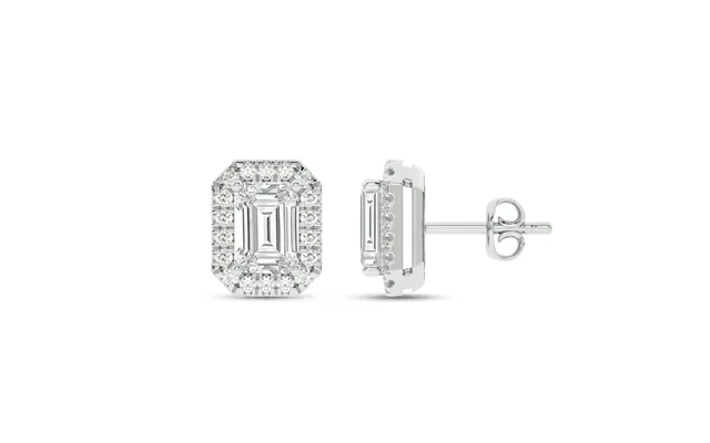 Grand Lab Grown Diamond Imperial Halo Earrings 10k White Gold 2 1 3 Ct