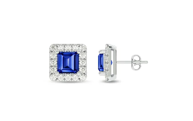 Grand Lab Grown Diamond Regal Halo Earrings 14k White Gold 3 4 Ct