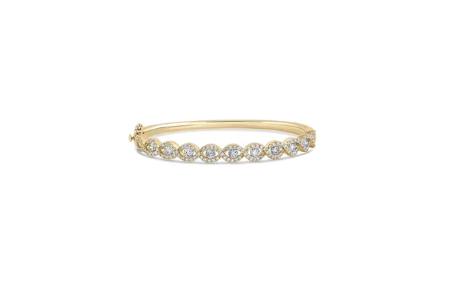 Infinity Themed Lab Grown Diamond Bangle Bracelet 3 Ct. Tw. -10k Yellow Gold