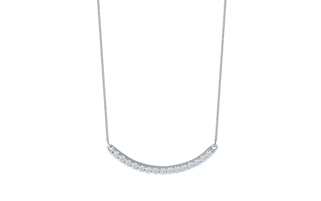 Lab Grown Curved Diamond Bar Necklace Sterling Silver 1 3 Ct