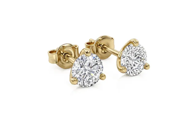 Lab Grown Martini Set Diamond Stud Earrings 10k Yellow Gold 1 1 2 Ct
