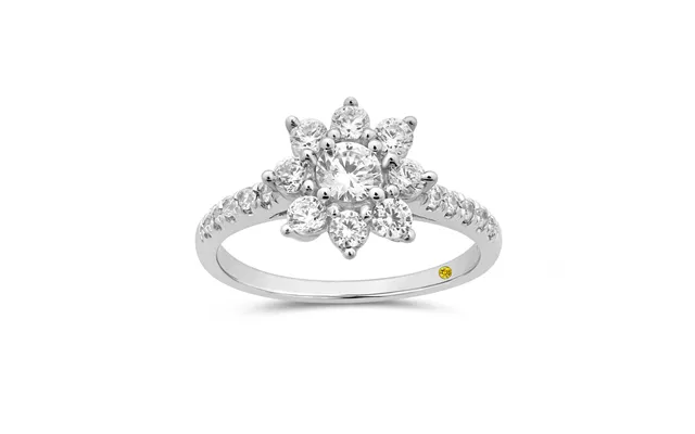 Lisbon Floral Lab Grown Diamond Ring White Gold 7 8 Ct. Tw.