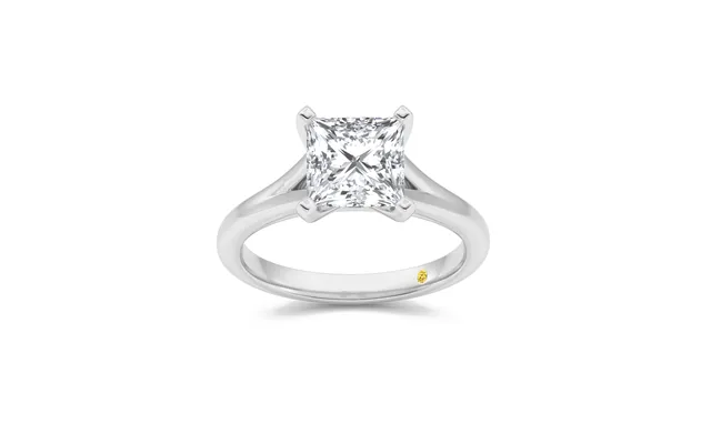 Luxen Split Shank Princess Cut Lab Grown Diamond Solitaire Ring 14k White Gold 2 1 2 Ct