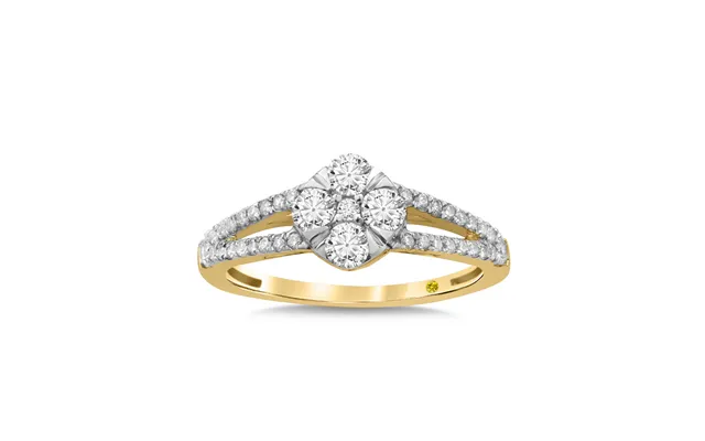 Nimbus Lab Grown Split Shank Diamond Ring 14k Yellow Gold 3 4 Ct