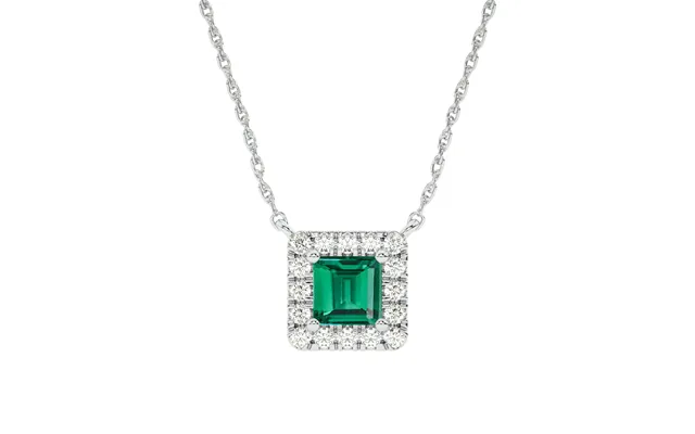 Opulent Lab Created Regal Halo Diamond Necklace 10k White Gold 3 4 Ct