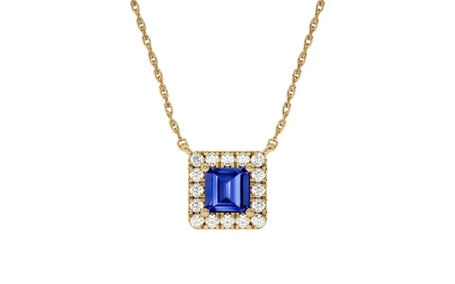 Opulent Lab Created Regal Halo Diamond Necklace 10k Yellow Gold 3 4 Ct