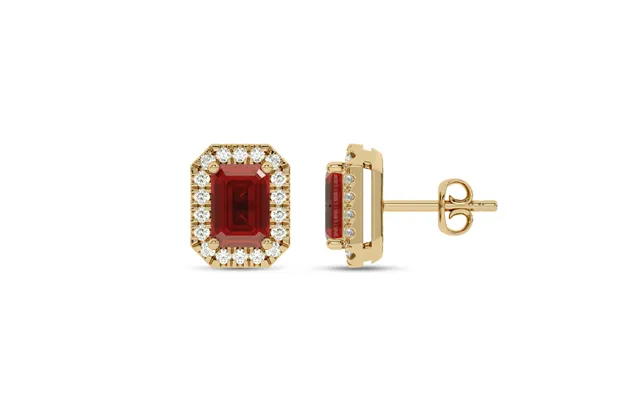 Opulent Lab Grown Diamond Imperial Halo Earrings 10k Yellow Gold 3 4 Ct