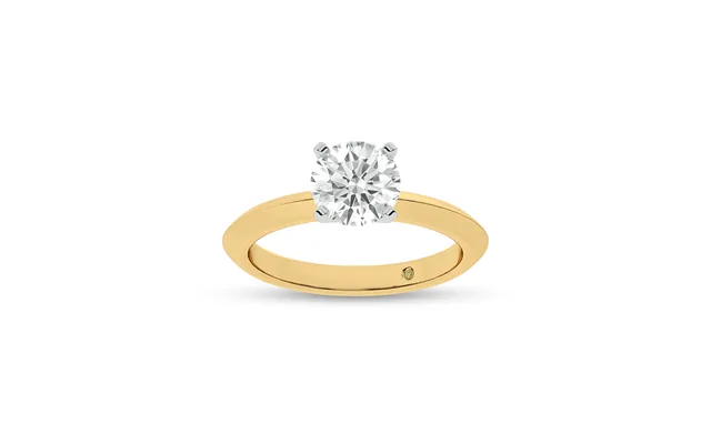 Prism Knife Edged Four Prong Round Lab Grown Solitaire Diamond Ring 14k Yellow Gold 3 Ct