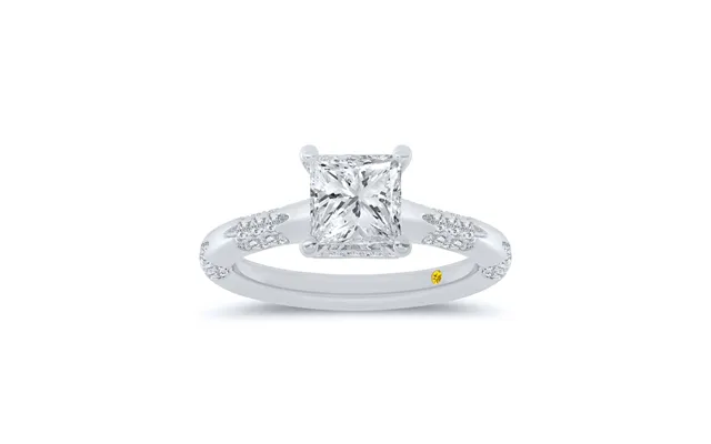 Quell Petite Hidden Halo Princess Cut Lab Grown Diamond Engagement Ring 10k White Gold 3 Ct