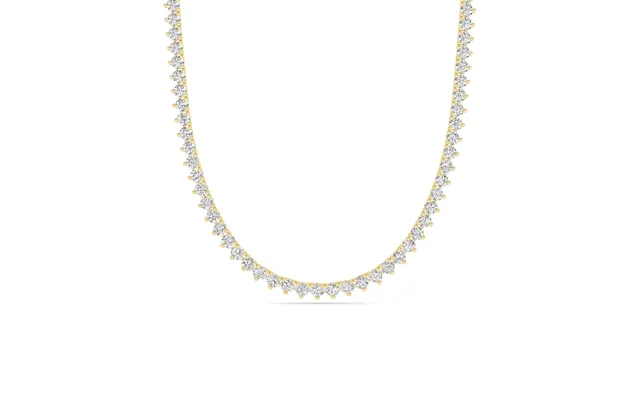 Sovereign Lab Grown Three Prong Diamond Tennis Necklace 14k Yellow Gold 7 Ct