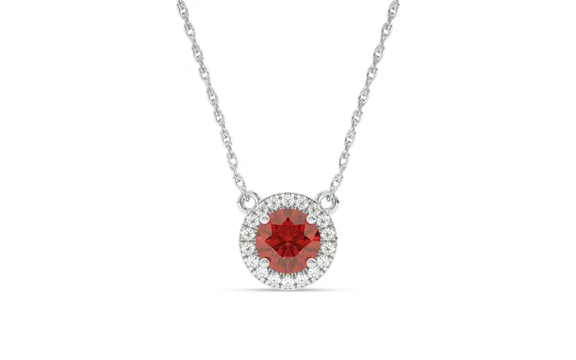 Statement Lab Created Dynasty Halo Diamond Necklace 10k White Gold 1 6 Ct