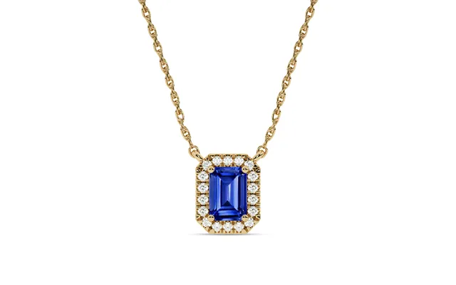 Statement Lab Created Imperial Halo Diamond Necklace 10k Yellow Gold 1 6 Ct