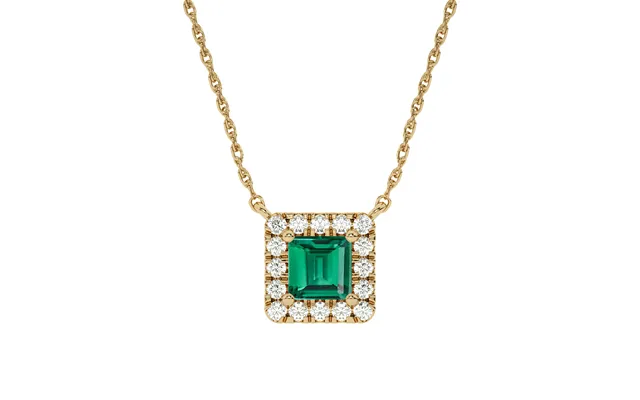 Statement Lab Created Regal Halo Diamond Necklace 10k Yellow Gold 1 5 Ct