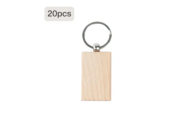 Blank Rectangular Wooden Keychain 20pcs 40pcs - 20 Pcs