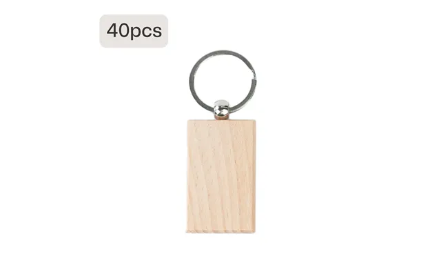 Blank Rectangular Wooden Keychain 20pcs 40pcs - 40 Pcs
