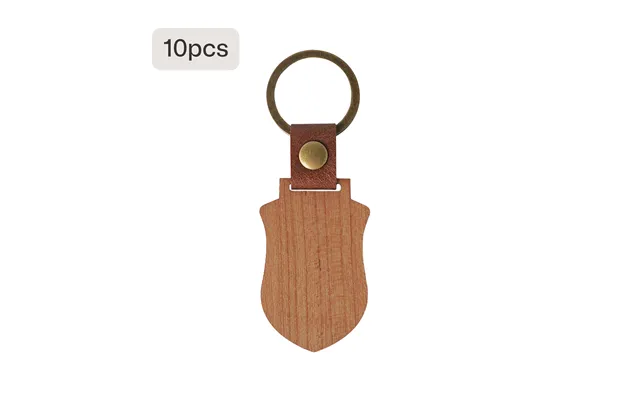 Blank Shield-shaped Wooden Keychains 10pcs 20pcs - 10 Pcs