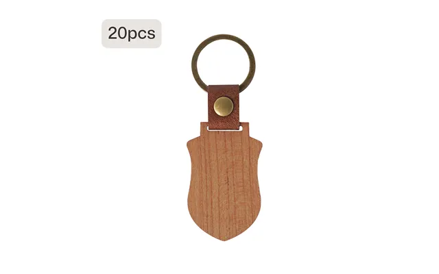 Blank Shield-shaped Wooden Keychains 10pcs 20pcs - 20 Pcs