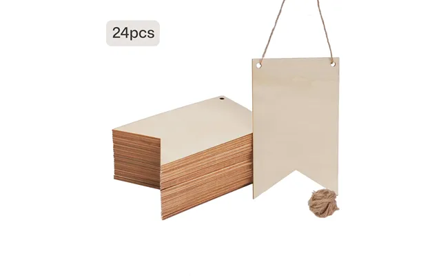 Blank Wood Pennant Signs 24pcs 48pcs - 24 Pcs
