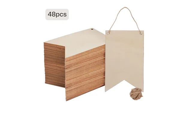 Blank Wood Pennant Signs 24pcs 48pcs - 48 Pcs