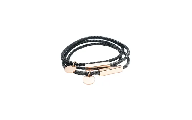Braided Leather Bracelet With Stainless Steel Rod 2pcs