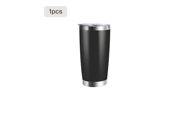 Coated Stainless Steel Tumbler With Lid 1pcs 2pcs - Black 1 Pcs