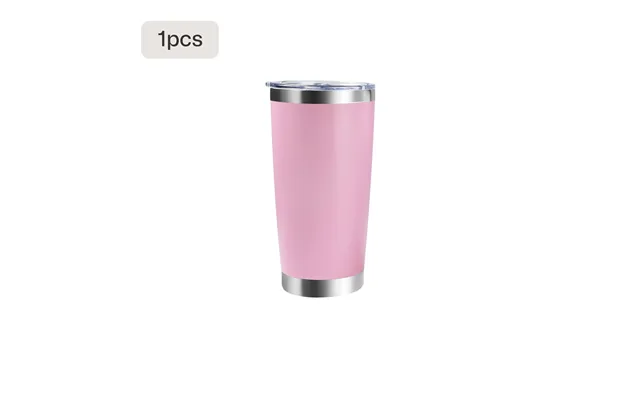 Coated Stainless Steel Tumbler With Lid 1pcs 2pcs - Pink 1 Pcs