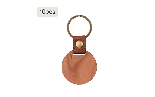 Diy Cherry Wood Circular Keychain 10pcs 20pcs - 10 Pcs
