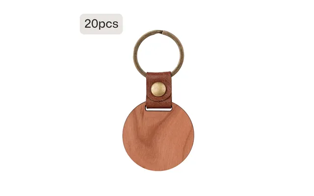 Diy Cherry Wood Circular Keychain 10pcs 20pcs - 20 Pcs