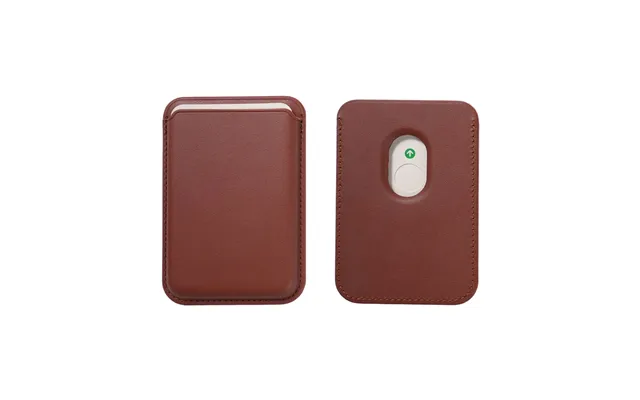 Magnetic Leather Card Holder For Iphone 2pcs - Ocher Red