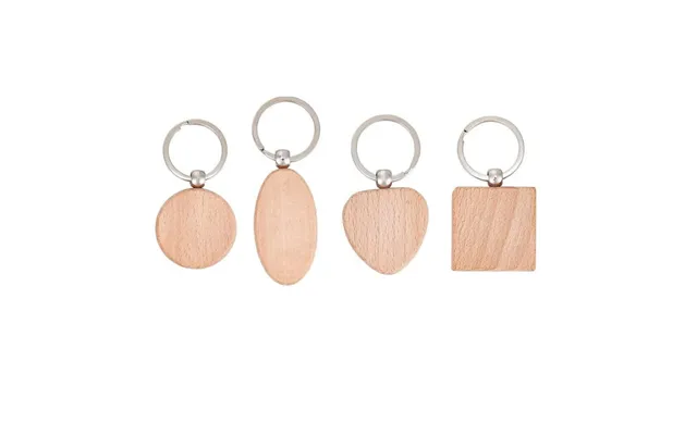 Random Blank Wooden Keychain 20pcs