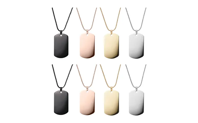 Stainless Steel Army Pendant Necklace Dog Tag 8pcs - 8 Pcs