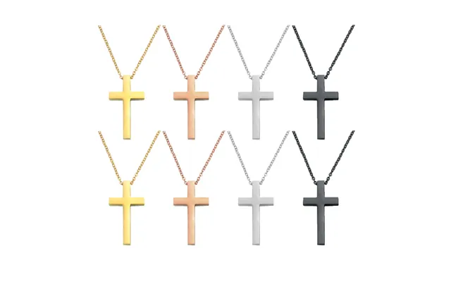 Stainless Steel Cross Pendant Necklace 8pcs